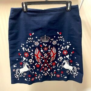 Boden felt skirt with UK and equestrian detailing